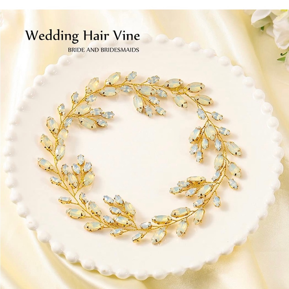 Bride crystal wedding hair vine